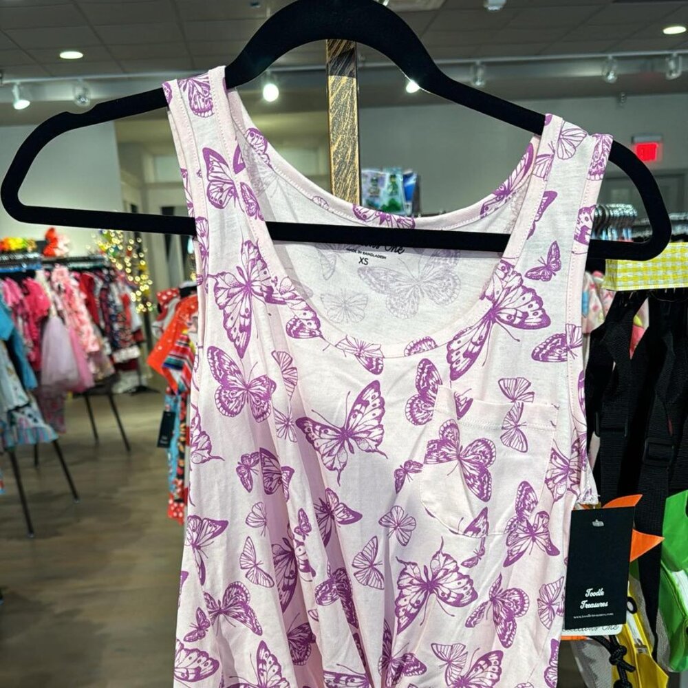 Rebellious One Purple Butterfly Tank Top